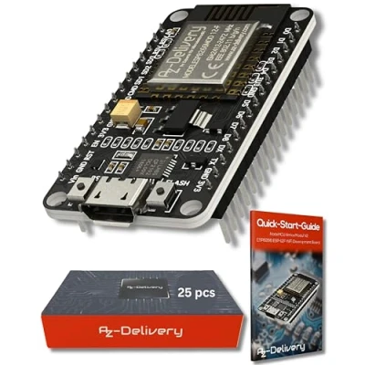Afbeelding van AZDelivery 25 x NodeMCU Amica Modul V2 ESP8266 ESP 12E Wifi Development Board met CP2102 compatibel Arduino Inclusief E Book!