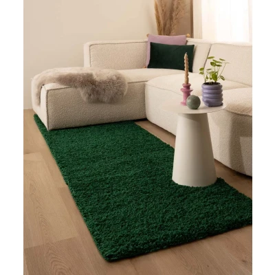Afbeelding van Hoogpolig Vloerkleed Shaggy Trend Effen Jade 80x250 Cm