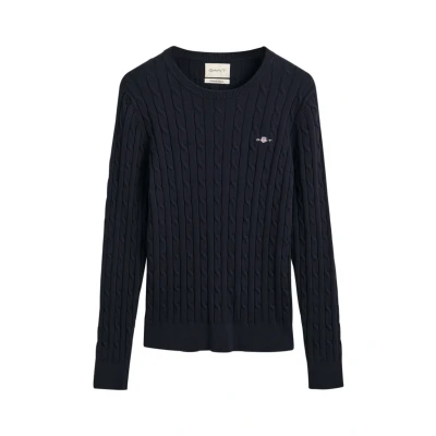 Afbeelding van GANT Stretch Cable C NECK Trui, Dames, Maat: XS, Evening blue