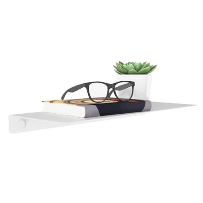 Afbeelding van SOTECH Design wandrek HOVER III 350 x 130 30 mm wit badkamerrek met bevestigingsset voor badkamer, keuken of woonkamer