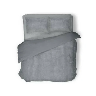 Afbeelding van Eleganzzz Dekbedovertrek Teddy Rib Fleece Dark Grey 240x200/220cm 100% Lits Jumeaux dekbedovertrekken