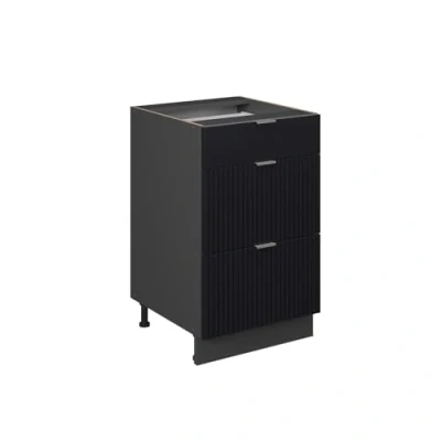 Afbeelding van Vicco Keukenonderkast Fame Line, Zwart gestreept/Antraciet, 50 cm zonder werkblad