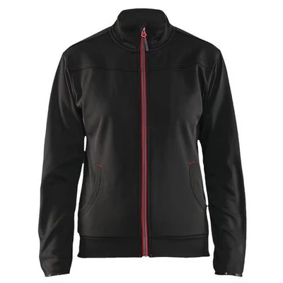 Image de Sweat zippé femme noir/rouge