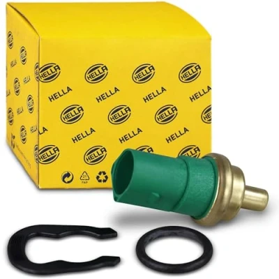 Image de HELLA 6PT 009 107 141 Sonde de température, liquide refroidissement 12V 4pôle inséré avec joint d&#039;étanchéite anneau freinage