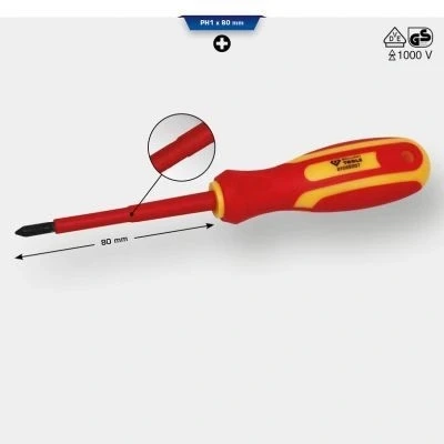 Afbeelding van Brilliant Tools, Schroevendraaiers, VDE schroevendraaier PH Phillips PH1 x 80 mm
