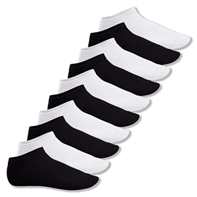 Afbeelding van Footstar Heren en damessneakersokken (10 paar), korte sportsokken van katoen Sneak It!, mix zwart/wit (5x zwart + 5x wit), 39 42 EU