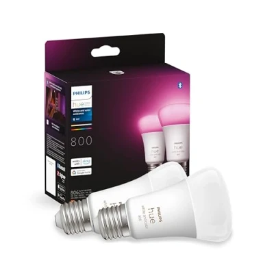 Image de Philips Hue White/Color 9W Bluetooth E27 Ampoule 2 pcs.