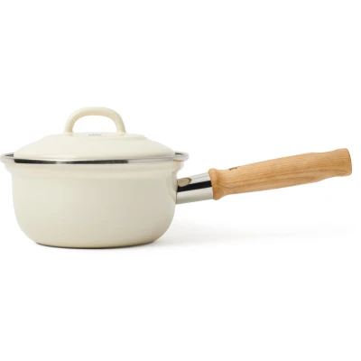 Afbeelding van BK Indigo Steelpan Met deksel Ø 16 CM Creme Wit