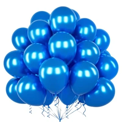Afbeelding van Teselife 50 stuks metallic blauwe ballonnen van 30,5 cm voor mannen, vrouwen, kinderen, verjaardag, bruiloft, Valentijnsdag, jubileum, verloving, bruidsfeest,