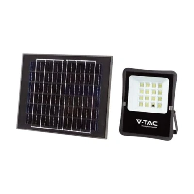 Afbeelding van V TAC VT 55200 Schijnwerpers op zonne energie IP65 Zwarte behuizing 1600 Lumen 6400K
