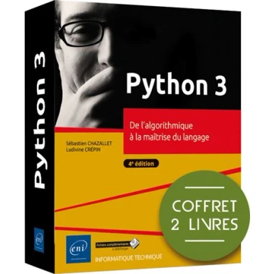 Image de Python 3 Coffret De 2 livres : l&#039;algorithmique à la maîtrise du langage (4e édition)