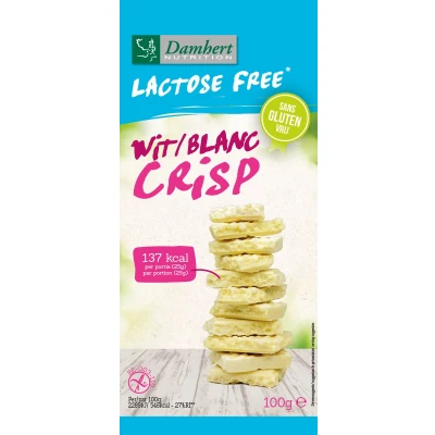 Afbeelding van Damhert Lactose en Glutenvrij Chocoladetablet Wit Crisp 100GR