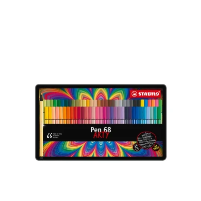 Afbeelding van Viltstift STABILO Pen 68 Arty medium assorti blik à 66 stuks
