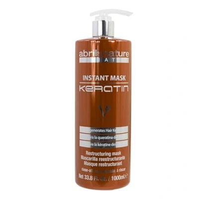 Afbeelding van abril et nature Ultrasnel haarmasker met keratine voedt, versterkt en regenereert de haarvezel Herstelt beschadigd broos haar Glad glanzend uiterlijk 1000 ml