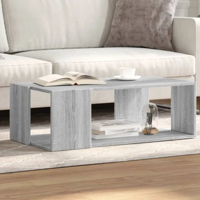 Afbeelding van Salontafel 89,5x48x30 cm bewerkt hout grijs sonoma eikenkleurig