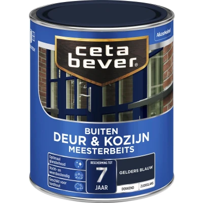 Afbeelding van Ceta Bever Dekkend Meesterbeits 906 Geldersblauw Zijdeglans Blanke lak &amp; Beits