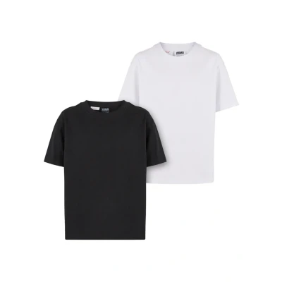 Afbeelding van Urban Classics Boyfriend TEE 2PACK Tshirt basic voor kinderen, Maat: 122/128, Black white