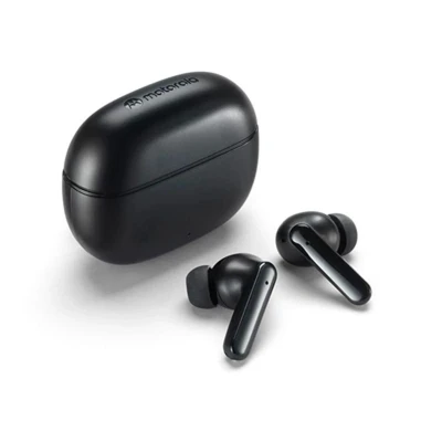 Afbeelding van Motorola Moto Buds 125 True Wireless Oordopjes, Snelle Koppeling, Waterbestendig, 17 Uur Speeltijd, USB C Opladen, Zwart