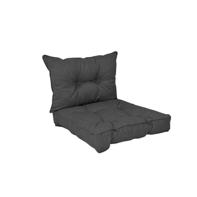 Afbeelding van POKAR Set van 2 stoelkussens voor rotan 50x50x10 cm rugleuning 50x40x10 antraciet