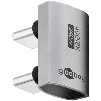 Afbeelding van goobay USB C adapter 240 W 40 Gbit verlenging 180 U vorm USB4 (mannelijk naar mannelijk) / 4.0 8K @ 60Hz, achterwaarts compatibel met 3.1, 2.0/74446