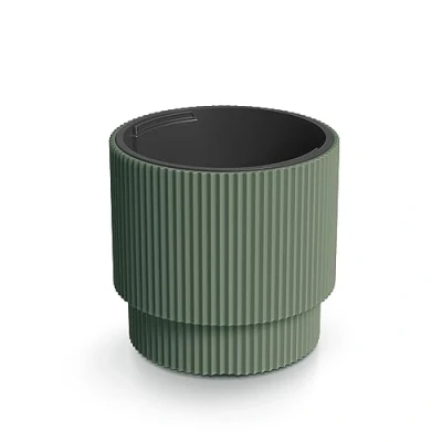 Afbeelding van Tymar DBMIN bloempot met inzet, kunststof plantenbak, groot, diameter 40 cm, bosgroen