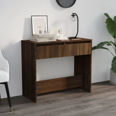 Afbeelding van Wandtafel 89x41x76,5 cm staal bruineikenkleurig