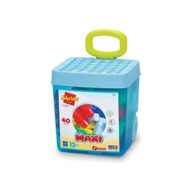 Image de Jouets Ecoiffier 7829 Chariot Rolly Briques 40 pièces Les Maxi Jeu de Construction pour Enfant Dès 12 Mois Fabriqué en France, Multicouleur