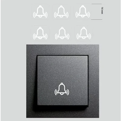 Afbeelding van Set van 6 belstickers in wit als belsymbool (RP19/1) (14 mm)