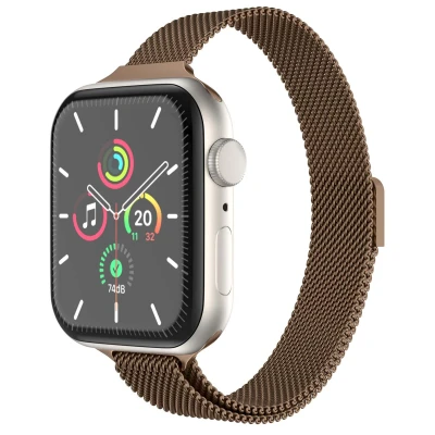 Afbeelding van imoshion Slim Milanees bandje geschikt voor Apple Watch Series 1 t/m 9 / SE (38 40 41 mm) 10 (42 Bruin