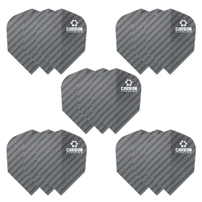 Afbeelding van Harrows Carbon flights Set van 5 extra sterke premium dartzakken (15 vinnen), zwart.