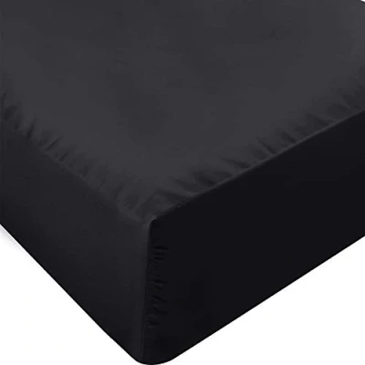 Afbeelding van Utopia Bedding Queen size hoeslaken van zachte microvezel, diepe zakken, krimp en kleurecht, onderhoudsvriendelijk, 1 (zwart)