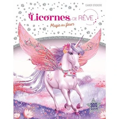 Image de Licornes de rêve Cahier stickers Magie des fleurs