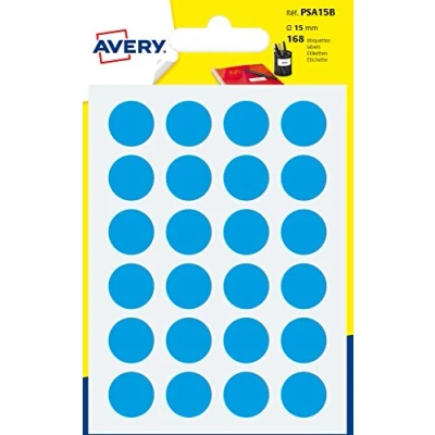 Afbeelding van Avery Etiketten Rond 15 Mm Fsc papier Blauw 168 Stuks