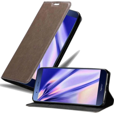Afbeelding van Cadorabo Hoesje geschikt voor Honor V9 in KOFFIE BRUIN Beschermhoes met magnetische sluiting, standfunctie en kaartvakje Book Case Cover Etui