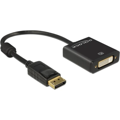 Afbeelding van Delock 62599 DisplayPort kabel / DVI Adapterkabel stekker, I 24+5 polige bus 0.20 m Zwart Vergulde steekcontacten