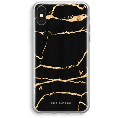 Afbeelding van Case Company® hoesje geschikt voor iPhone XS Gouden marmer Soft Cover Telefoonhoesje Bescherming aan alle Kanten en Schermrand