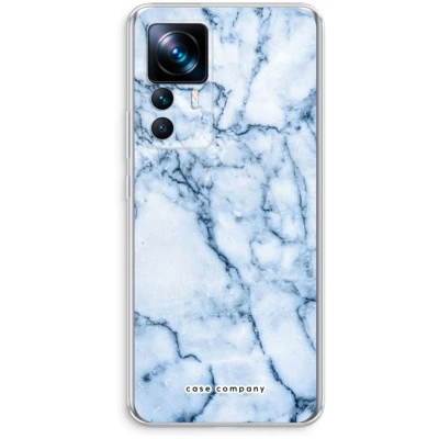 Afbeelding van Case Company® hoesje geschikt voor Xiaomi 12T Pro Blauw marmer Soft Cover Telefoonhoesje Bescherming aan alle Kanten en Schermrand
