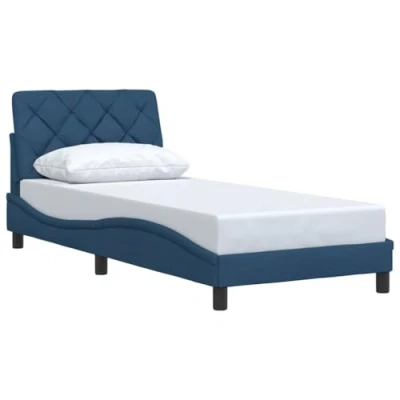 Afbeelding van vidaXL Bedframe zonder matras 90x190 cm stof blauw
