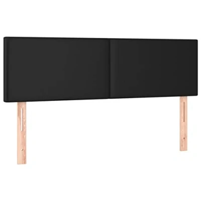 Afbeelding van Hoofdbordem 2 st 72x5x78/88 cm kunstleer zwart