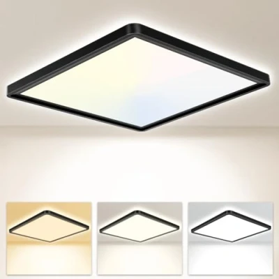 Afbeelding van Seruno X Led plafondlamp, 29 cm, 24 W, 3200 lm, 6000 K, 4000 3000 IP54, waterdicht, voor badkamer, led, vierkant, modern, slaapkamer, woonkamer, keuken, kantoor, balkon