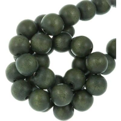 Afbeelding van Houten Kralen Vintage Look (10 mm) Moss Green (80 stuks)
