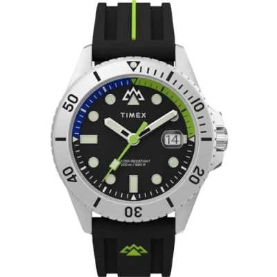 Afbeelding van Timex TW2W41700 Montre Homme Quartz Analogique Bracelet Silicone, Noir