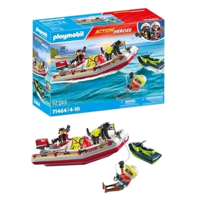 Image de Playmobil Action Heroes 71464 Bateau de pompier et scooter des mers