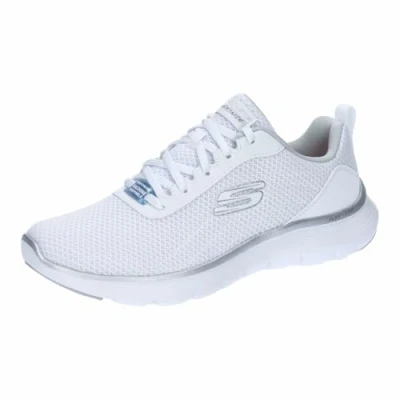 Afbeelding van Skechers Flex Appeal 5.0 Dames, Wit mesh zilver trim