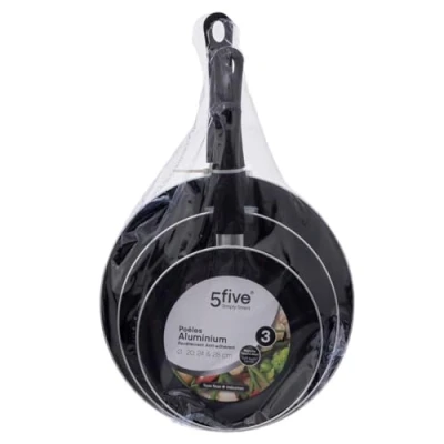 Afbeelding van Secret de Gourmet Koekenpannen set 3x Alle kookplaten/warmtebronnen Zwart Dia 20/24/28 cm