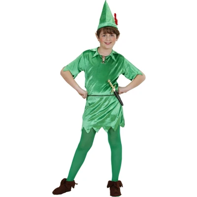 Afbeelding van Widmann Peter Pan Kostuum Jongen Groen Maat 140 Carnavalskleding Verkleedkleding