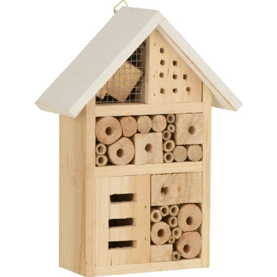 Afbeelding van J Line decoratie Insecten Huis hout naturel small