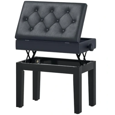 Afbeelding van Zitbank kruk voor piano, in hoogte verstelbaar, 55 x 33 48 58 cm (L B H)