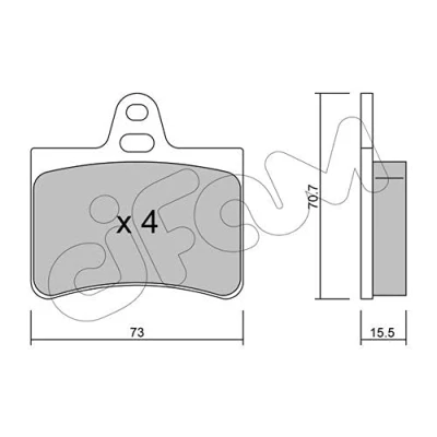 Afbeelding van CIFAM 822 333 0 Remblokkenset Excl. slijtage waarschuwingscontact CITROËN: C5 II Hatchback