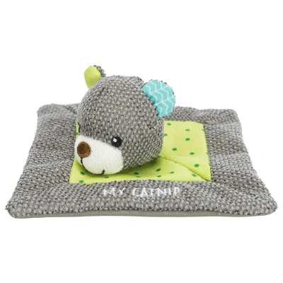 Afbeelding van Trixie junior knuffeldoek beer met kattenkruid / catnip 13x13 cm